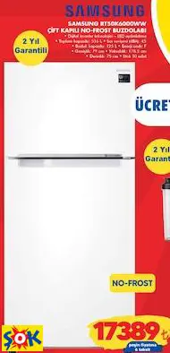 SAMSUNG RT50K6000WW ÇİFT KAPILI NO-FROST BUZDOLABI